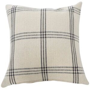 Plaid Throw Pillow Cover in Cream and Brown (set of 2)